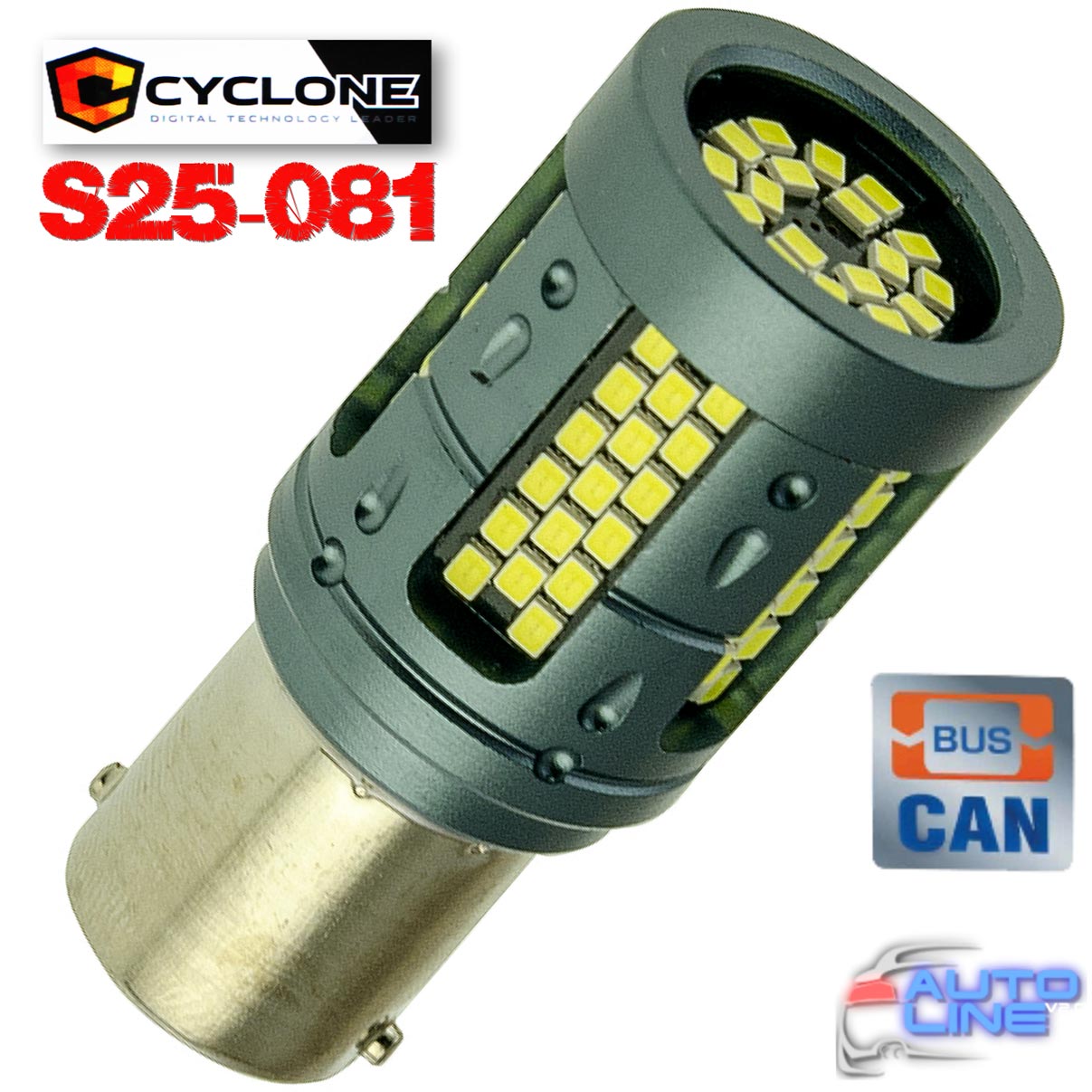 Потужна LED-лампа S25/P21W для стопів/габаритів/заднього ходу - Cyclone S25-081 CAN 2016-103 12V