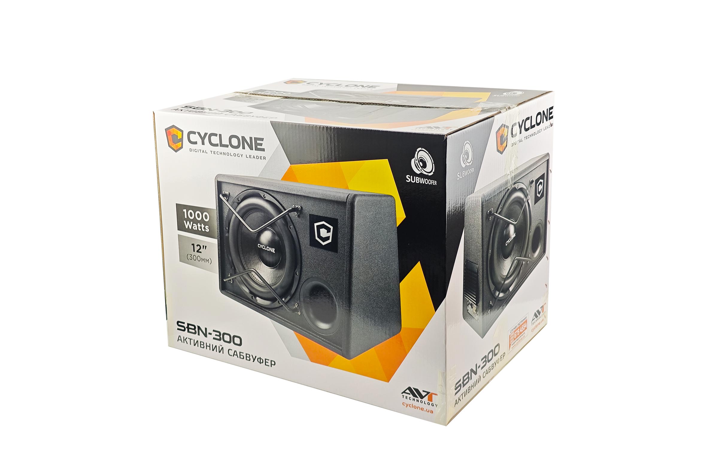 Cyclone SBN-300 - автомобільный корпусний активний сабвуфер 1000 Вт