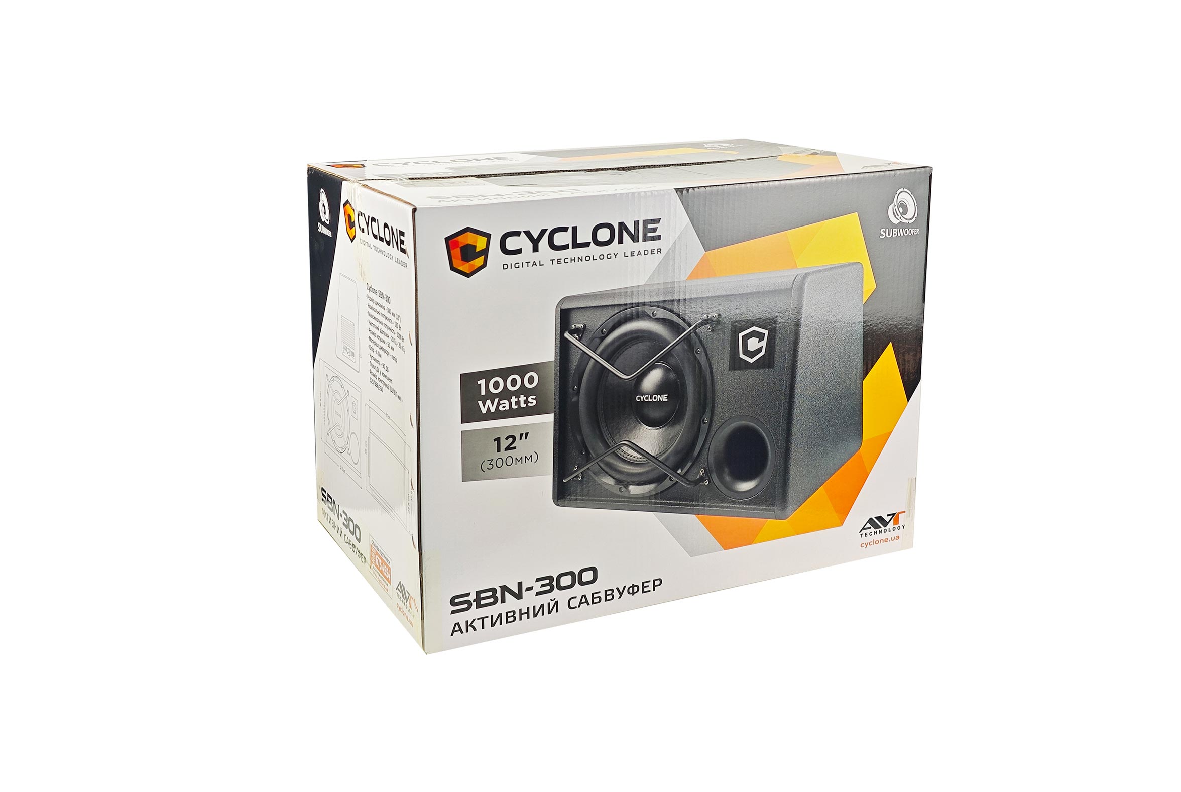 Cyclone SBN-300 - автомобільный корпусний активний сабвуфер 1000 Вт