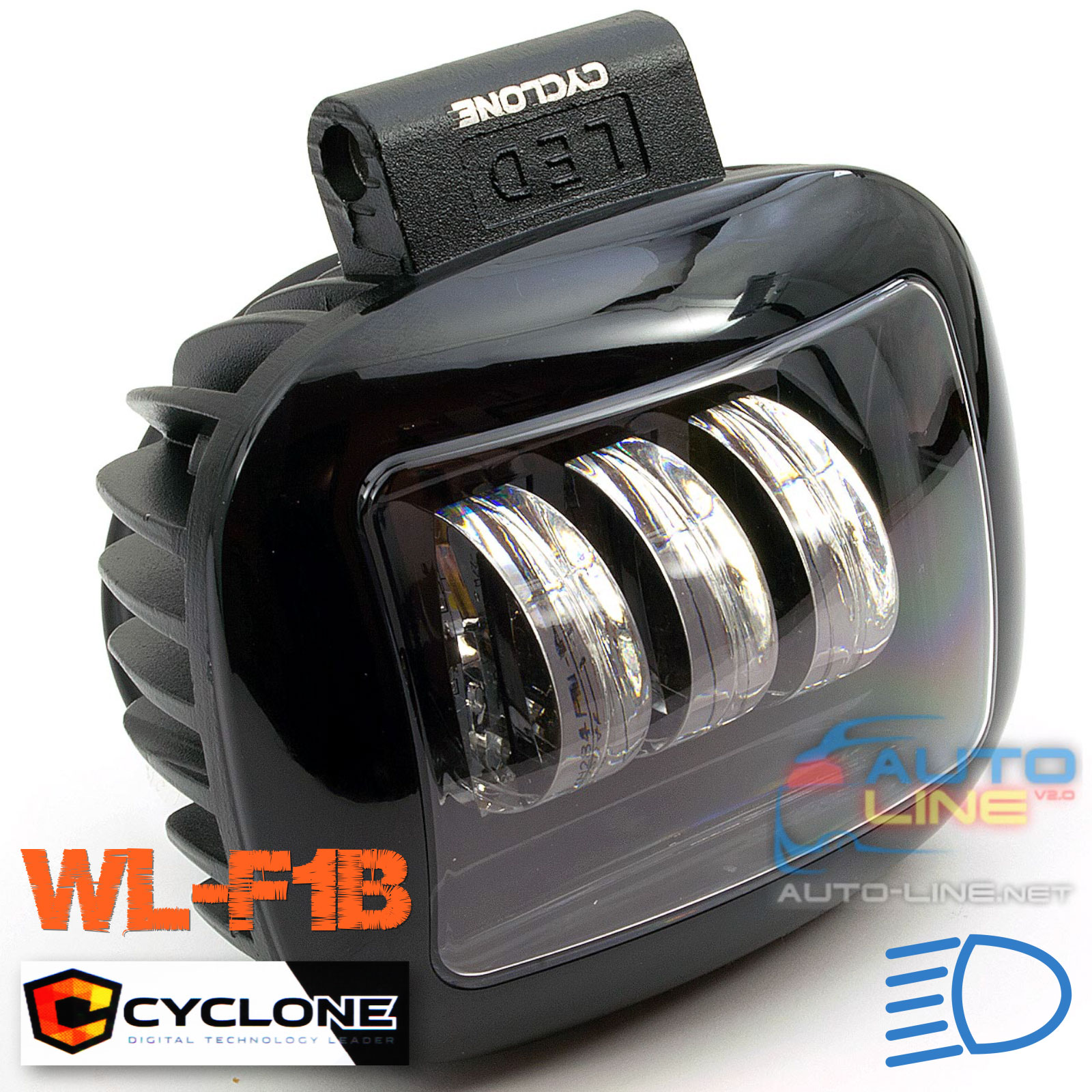 Cyclone WL-F1B CREE-3 30W SP — дополнительная LED-фара ближнего света квадратная, черная