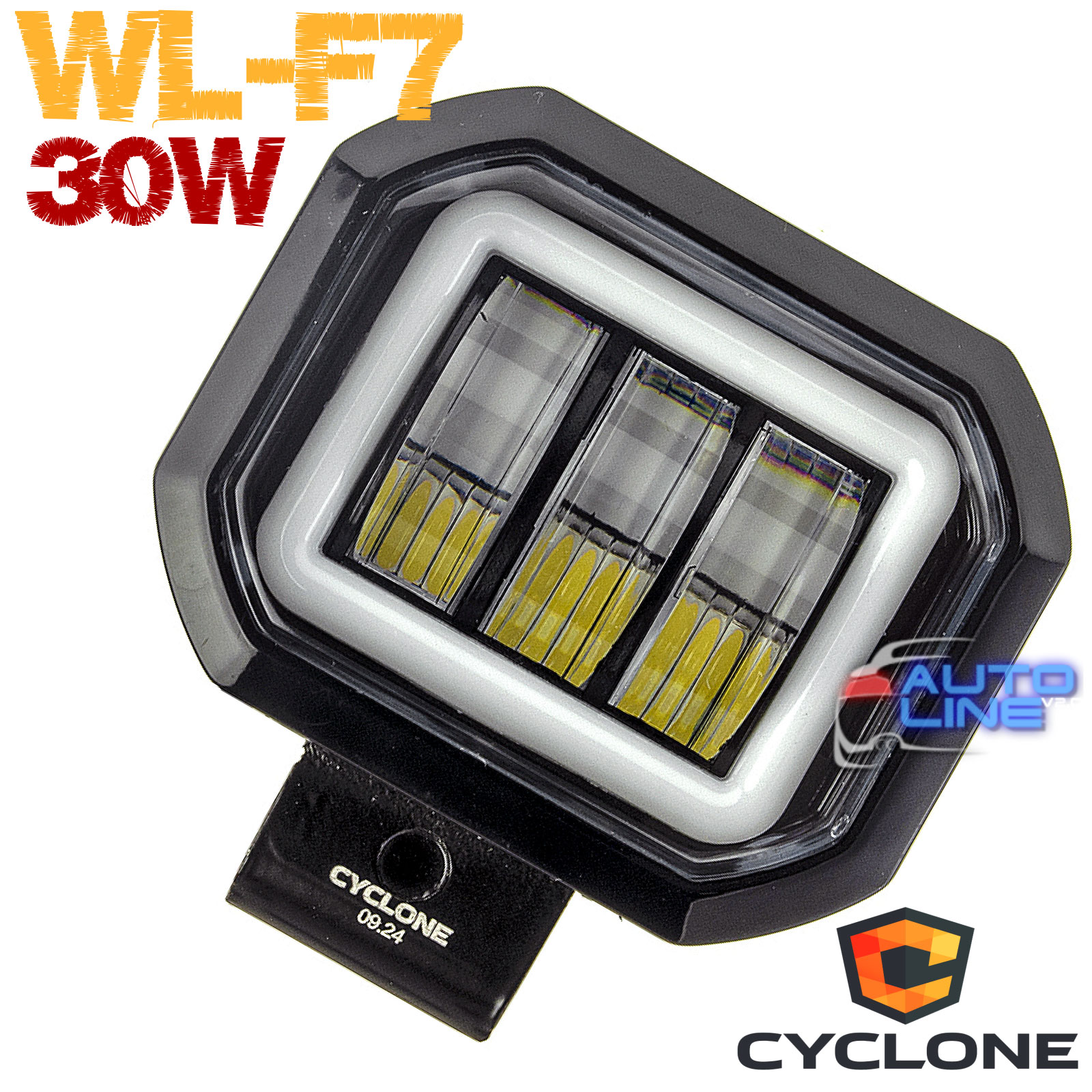 Cyclone WL-F7 30W+DRL Driving - квадратная LED-фара ближнего света с ходовыми огнями, светящийся квадрат