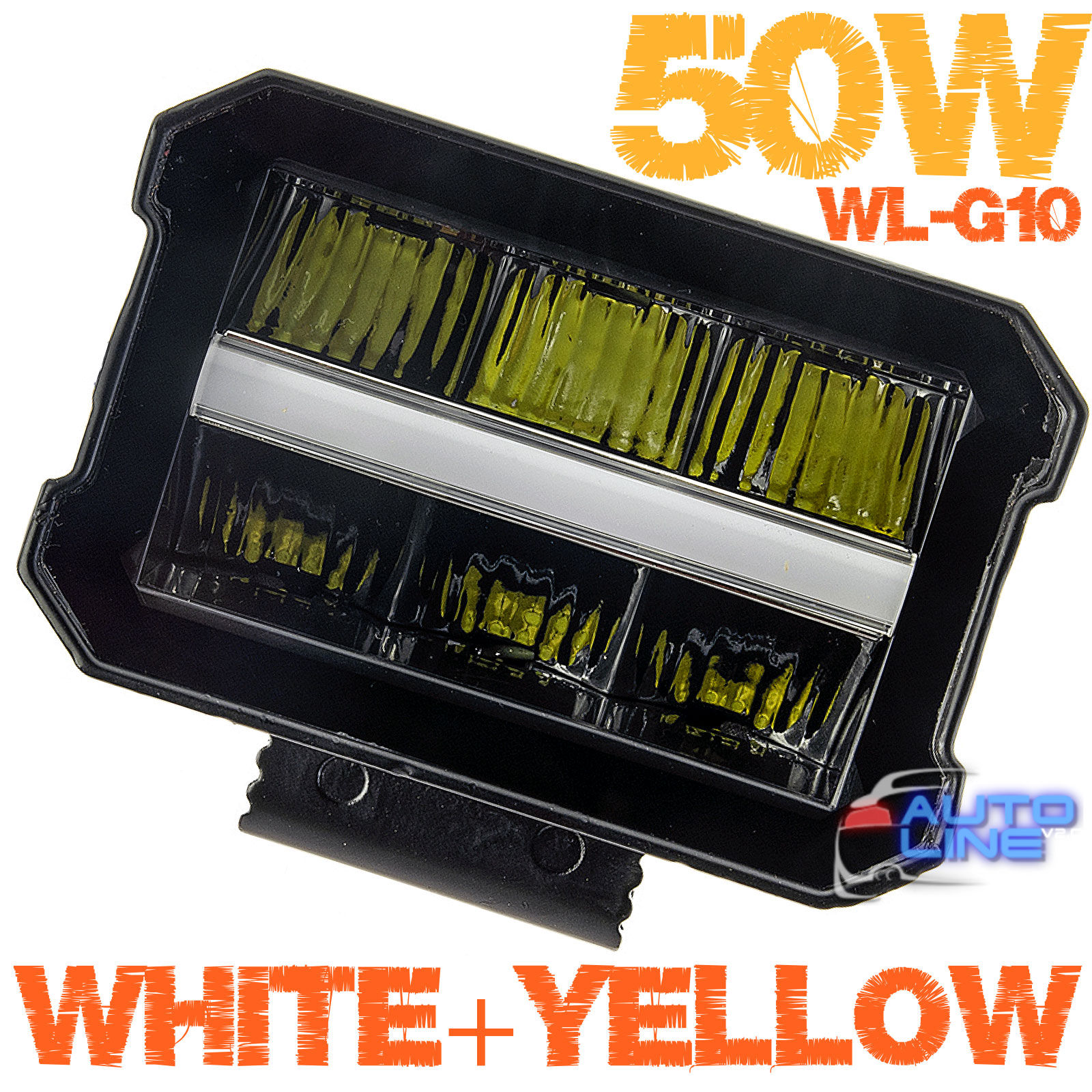 Cyclone WL-G10 50W White+Yellow Flood - дополнительная LED-фара ближнего света с ходовыми огнями (DRL) 50Вт