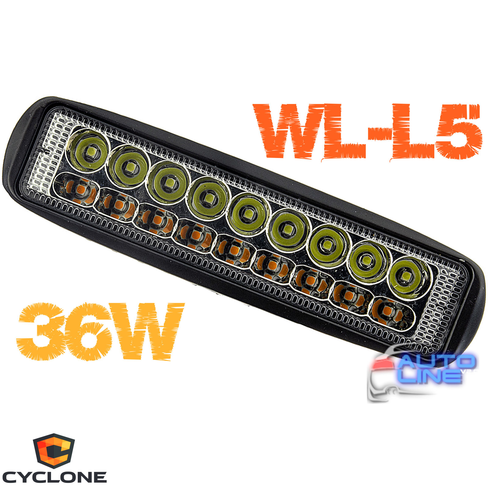 Cyclone WL-L5 36W White+Yellow SP - додаткова LED-фара далекого світла, фара LED жовте/біле світло, 36W