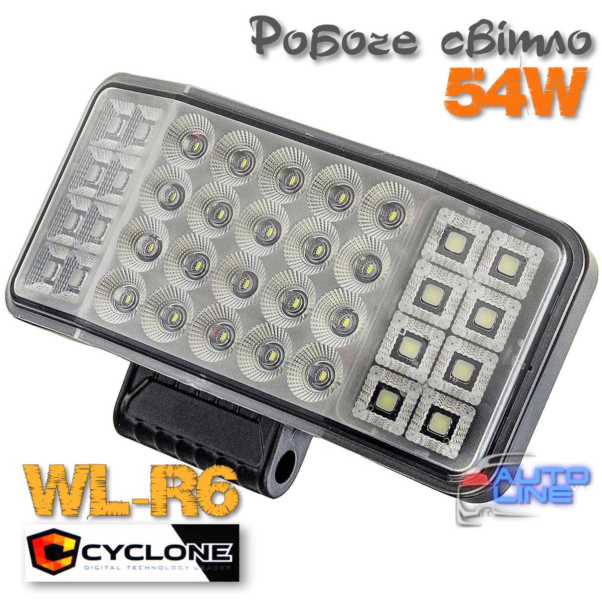 Cyclone WL-R6 54W FL - додаткова LED-фара робочого світла 54W, ближнє розсіяне світло