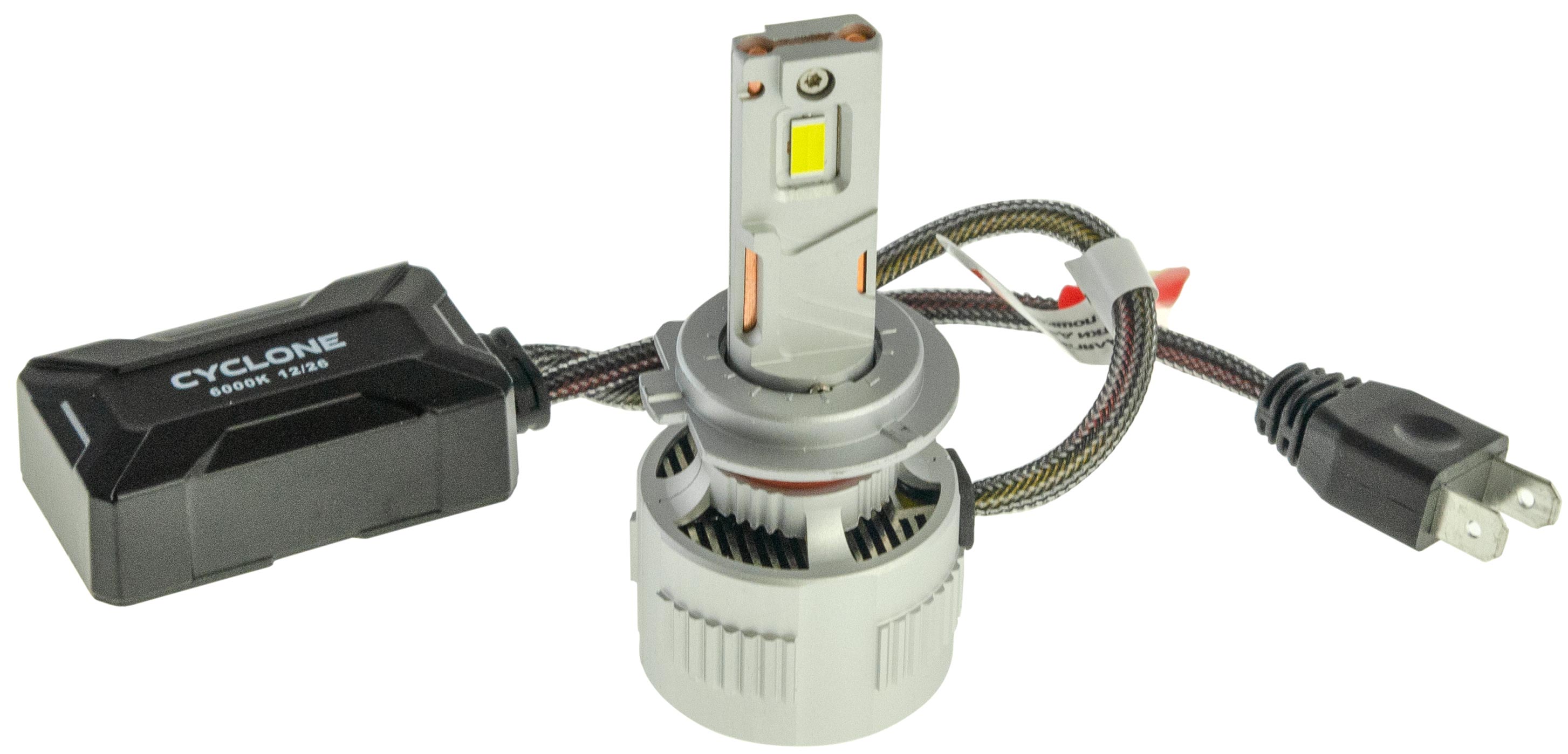 Мощные LED-лампы H7 для грузовых и легковых авто с обманкой, 100Вт 9-60V - Cyclone LED H7 6000K 9-60V type 52