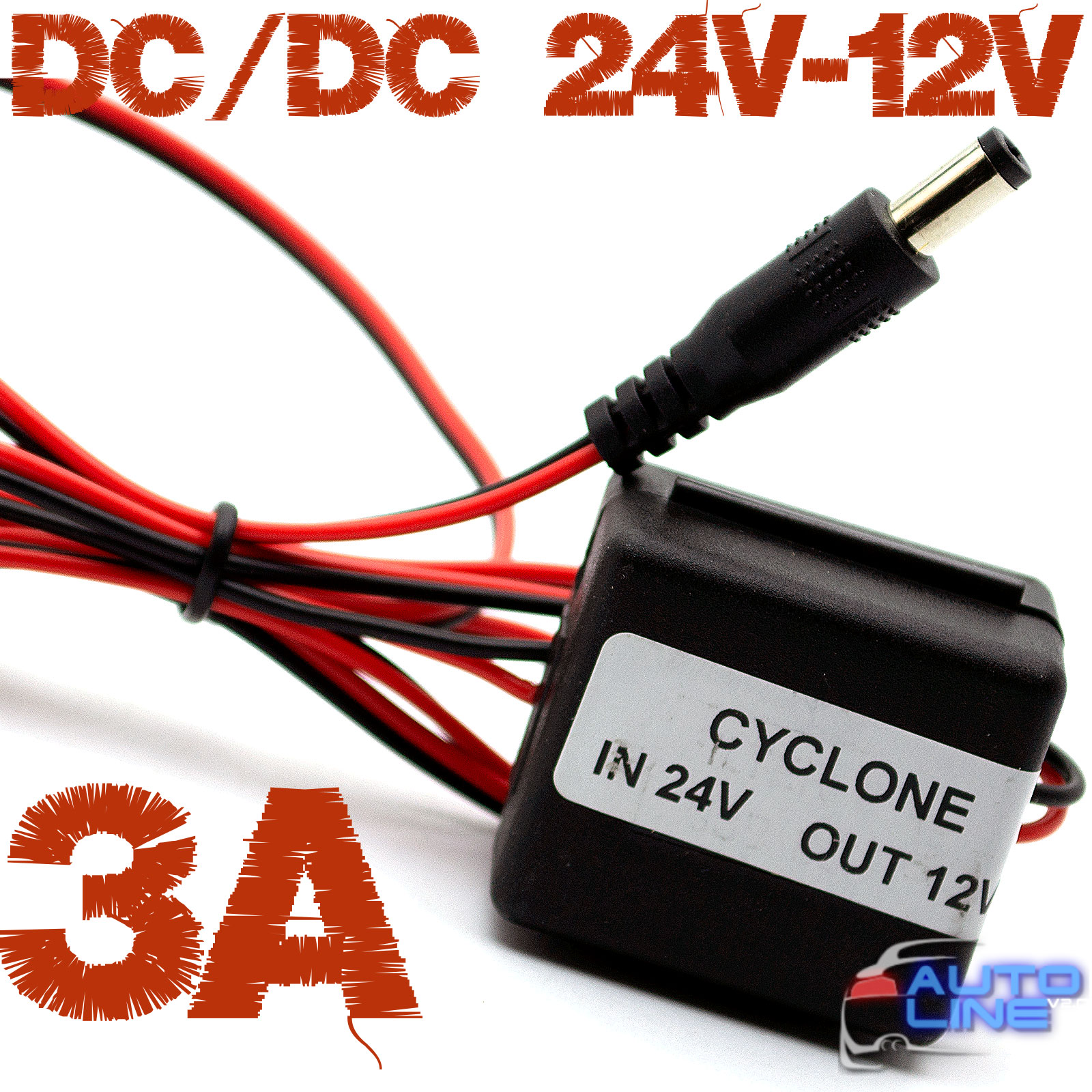 DC/DC 24V-12V 3A - автомобильный понижающий преобразователь напряжения 24-12В