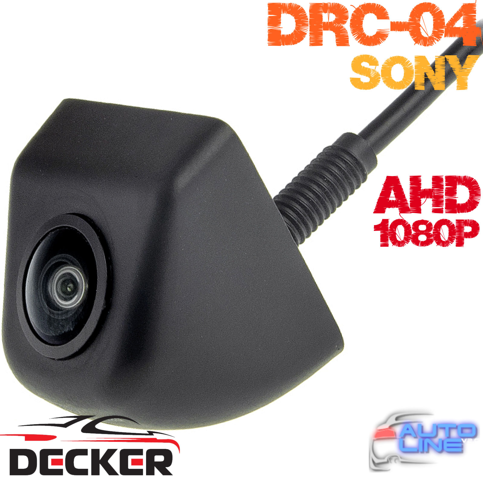 Decker DRC-04 SONY AHD — автомобильная камера заднего AHD 1080P врезная на гайке, SONY, Камера заднего вида авто