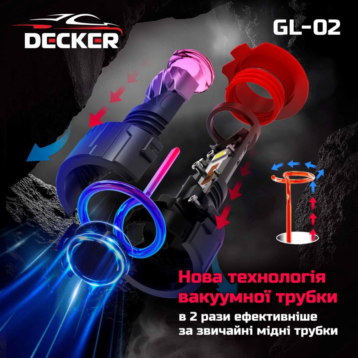 Міні LED-лінзи 9006/HB4 5000K — Decker LED GL-02 5K 9006