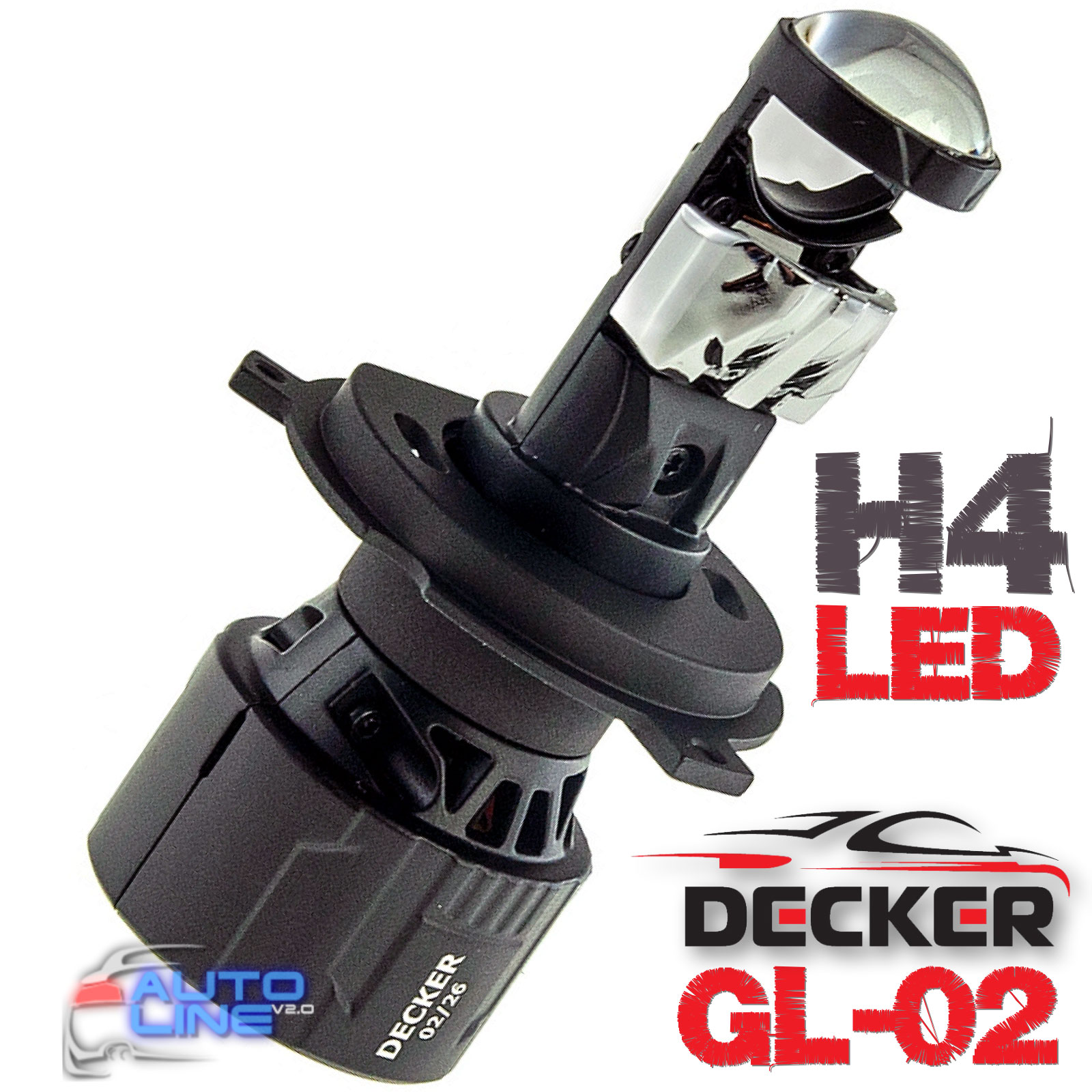 Міні LED-лінзи H4 5000K - Decker LED GL-02 5K H4 H/L