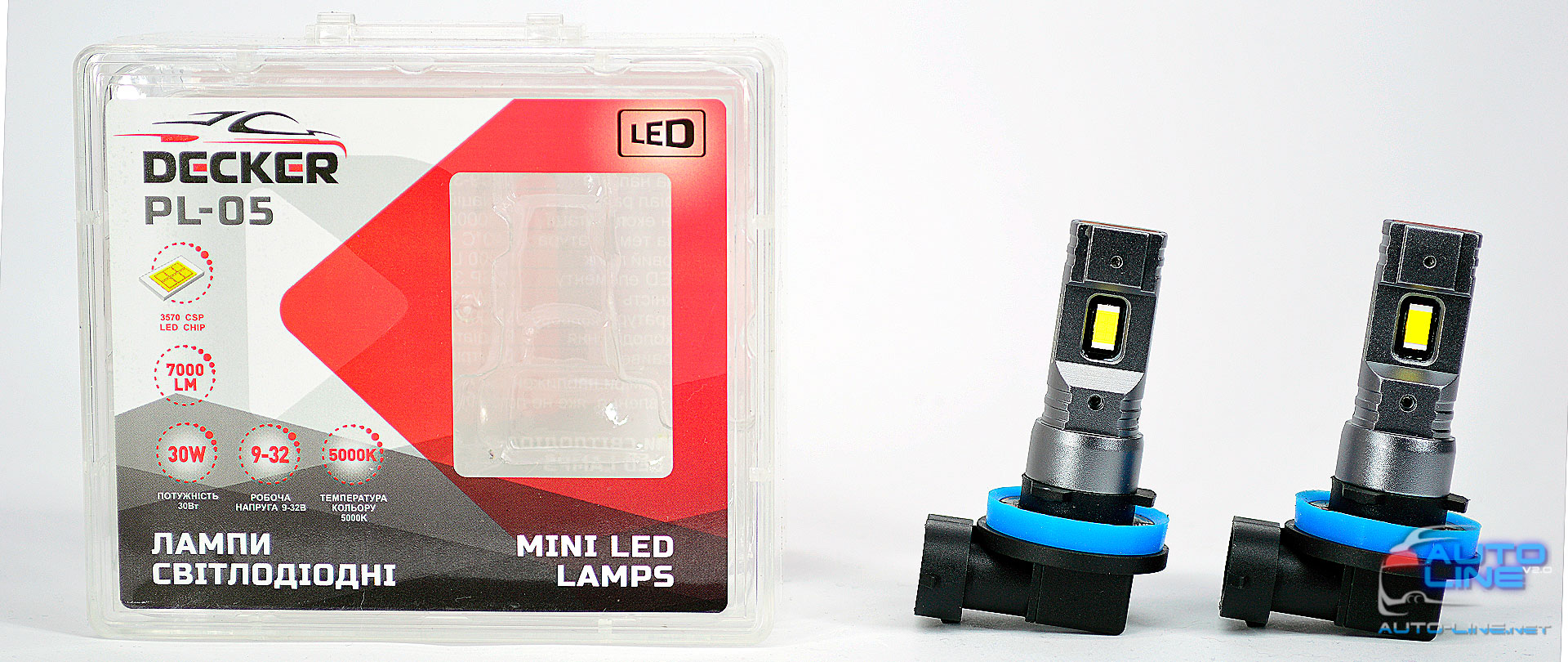 Decker LED PL-05 5K H11  — автомобильная LED-лампа H11 под галогенку, без вентилятора