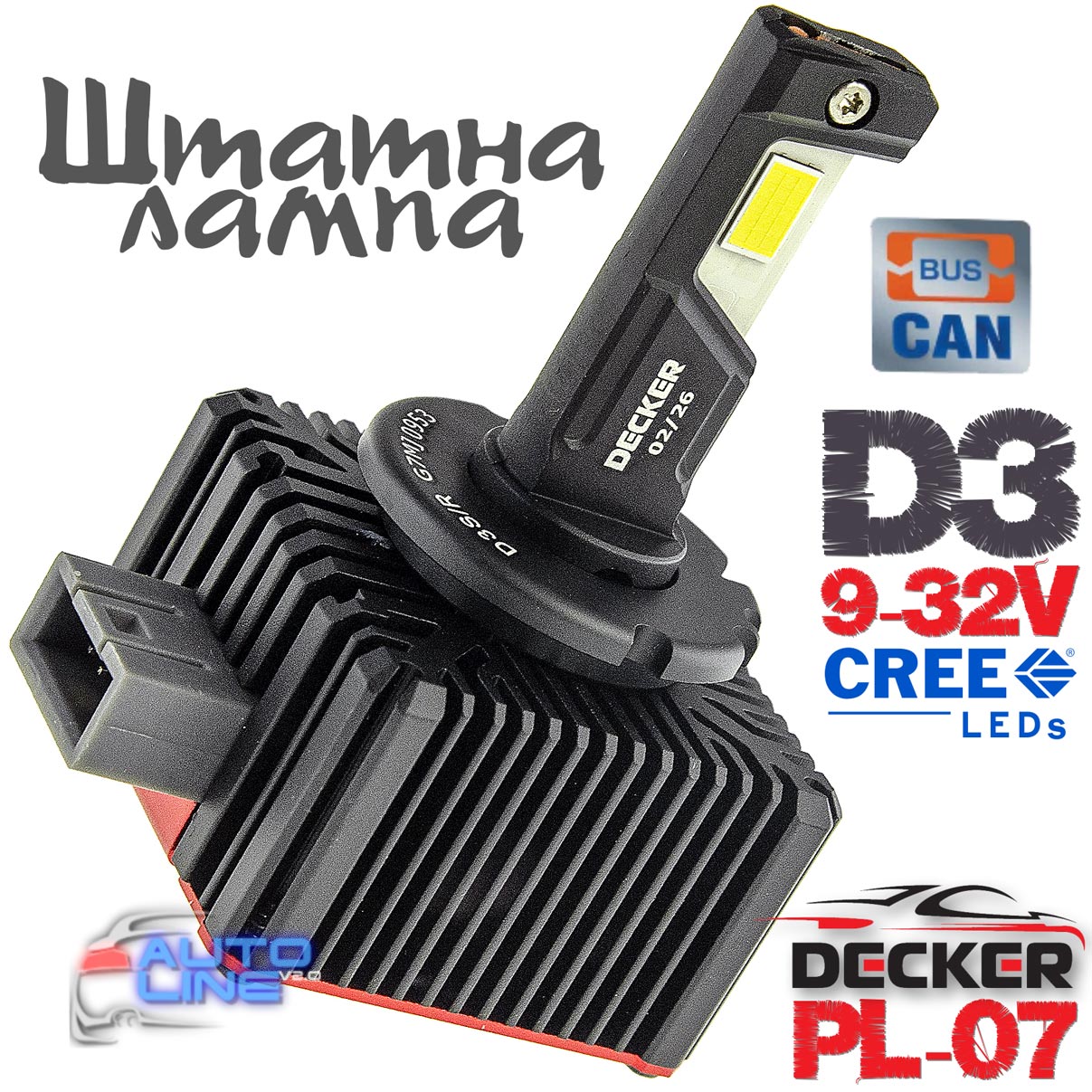 Decker LED PL-07 6K D3 — штатные LED-лампы D3, штатная LED-лампа в линзу D3