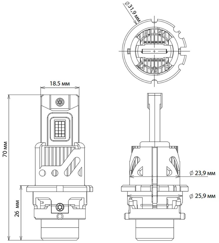 Decker LED PL-07 6K D4S - штатні LED-лампи D4S, штатні LED-лампи в лінзу D4S