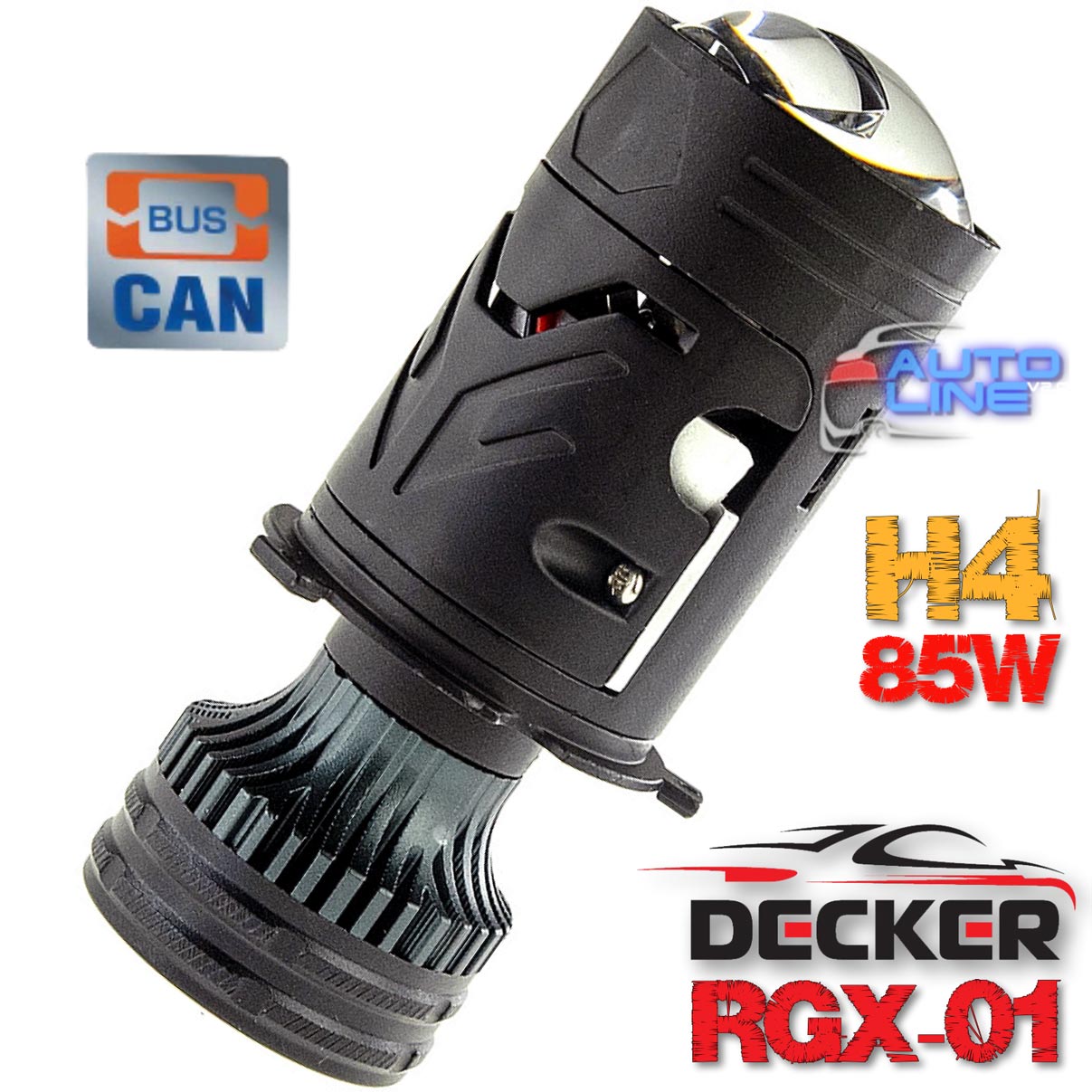 Decker LED RGX-01 5,5K H4 65/85 Вт — міні-LED-лінза H4, 1,44 (36,5 мм), 85 Вт, світлодіодна лампа-лінза H4