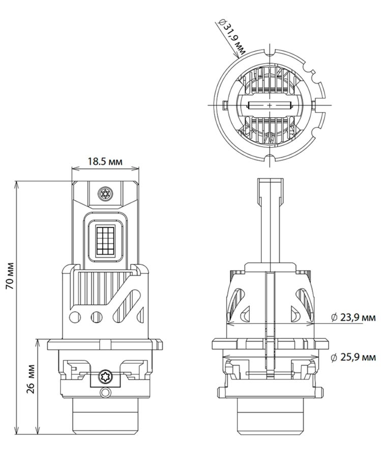 Decker LED PL-07 6K D2S — штатные LED-лампы D2S , штатные LED-лампы в линзу D2S