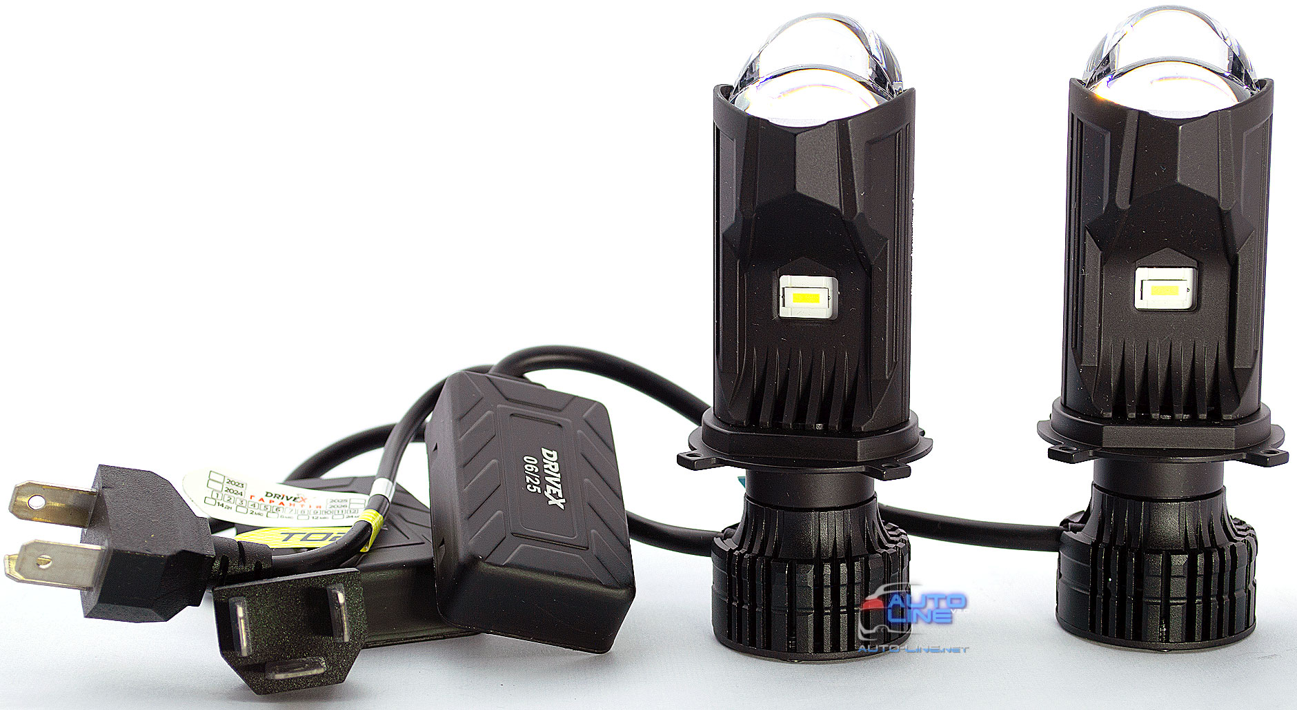 DriveX LE-07 H4 H/L 6000K 55W 9-32V - міні LED лампи-лінзи H4 ближнє/дальнє 55Вт 9-32В