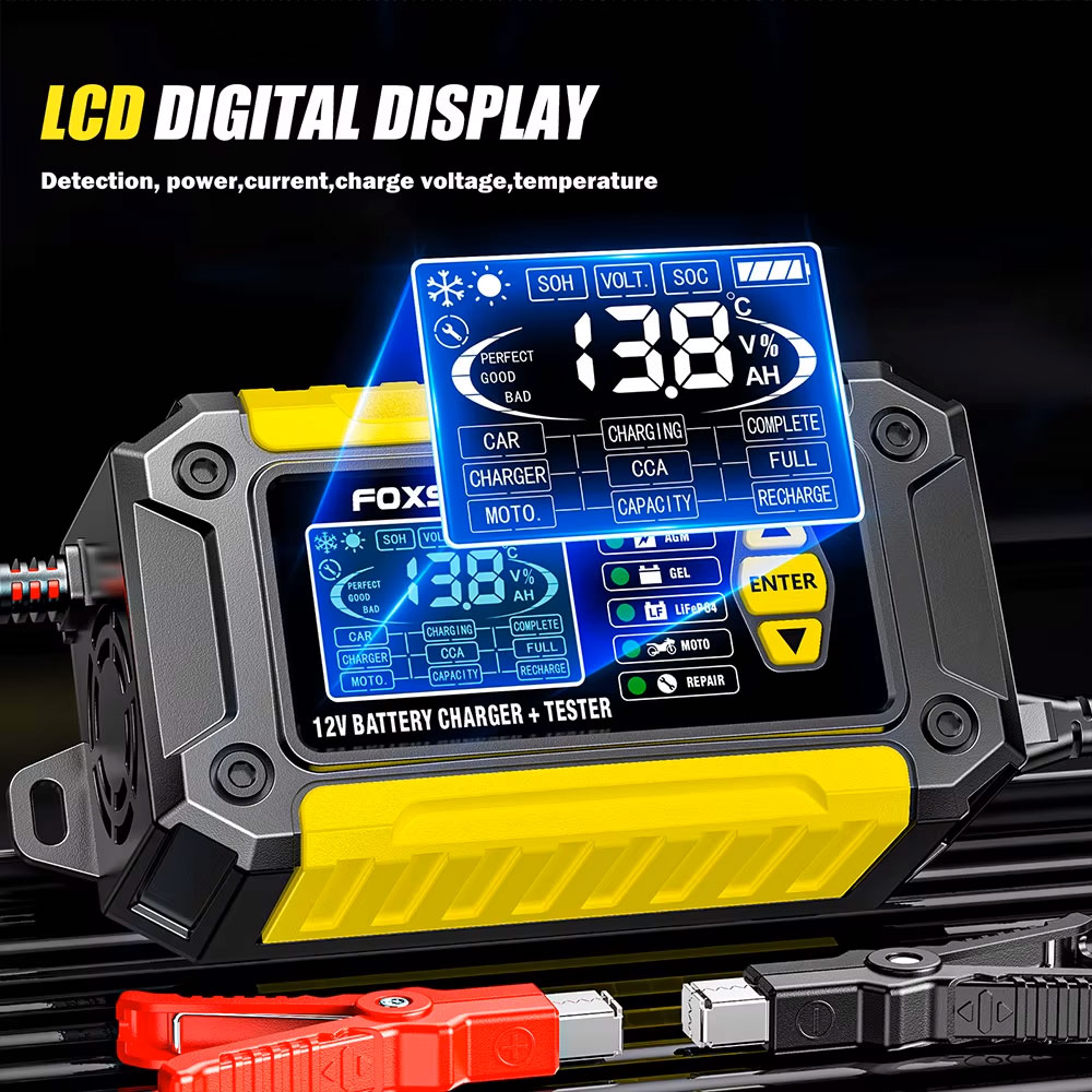 Intelligent Pulse Repair Charger 12V 6A v2 FOXSUR - интеллектуальное зарядное устройство LiFePO4 AGM GEL Lead Acid EFB Ca-Ca Wet Deep Cycle