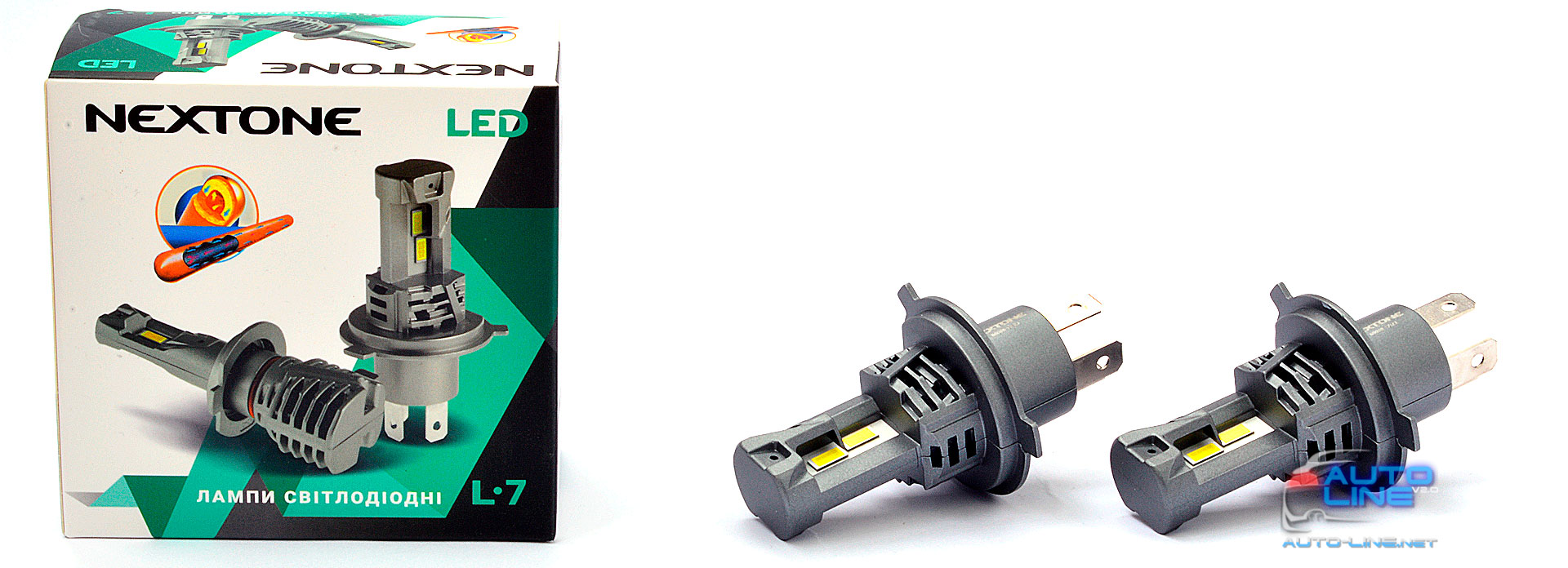 Nextone LED L7 H4 Hi/Low 6000K — автомобильная LED-лампа H4 под галогенку, без вентилятора
