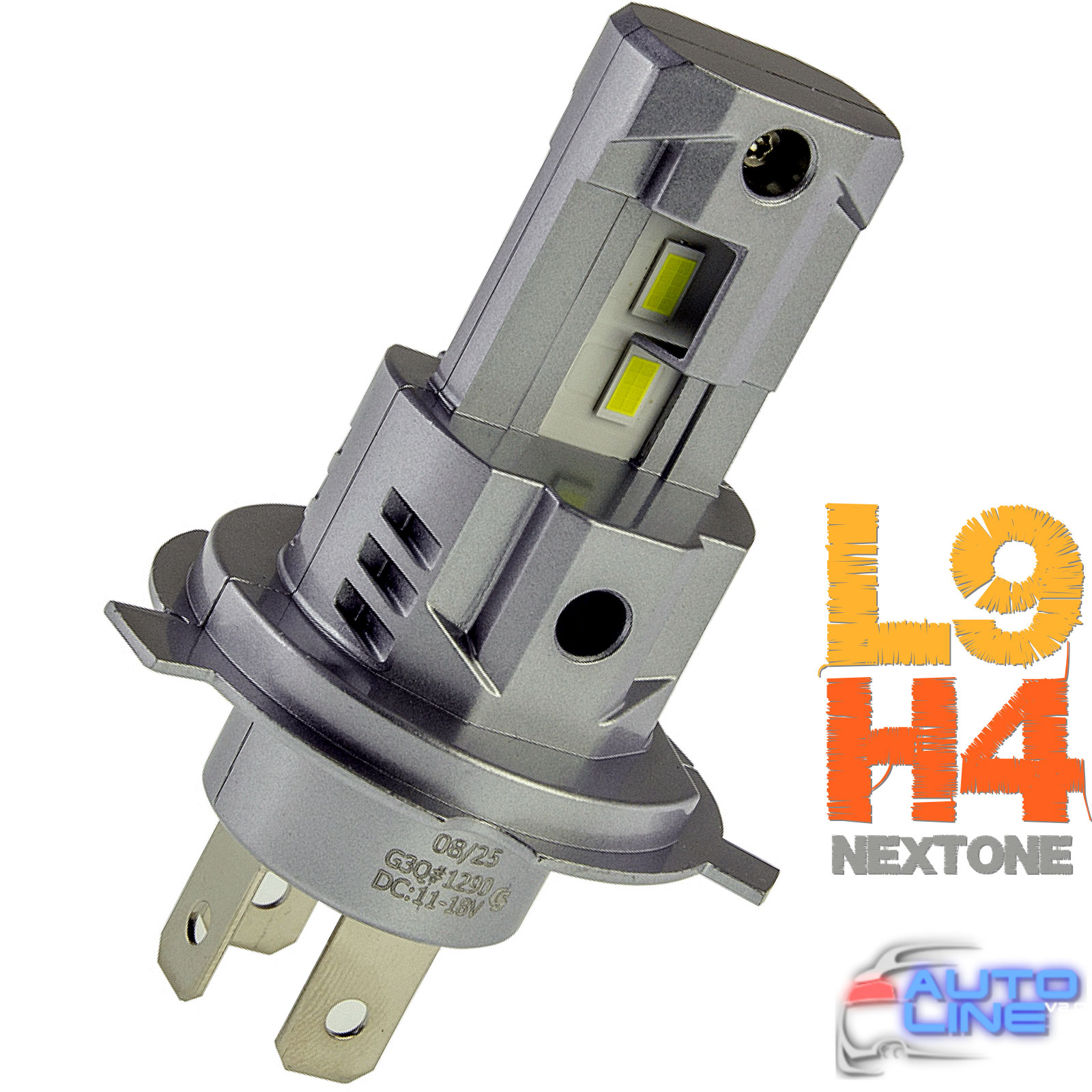 Nextone LED L9 H4 Hi/Low 6000K - міні LED-лампа H4 під галогенку, без вентилятора, 6000K