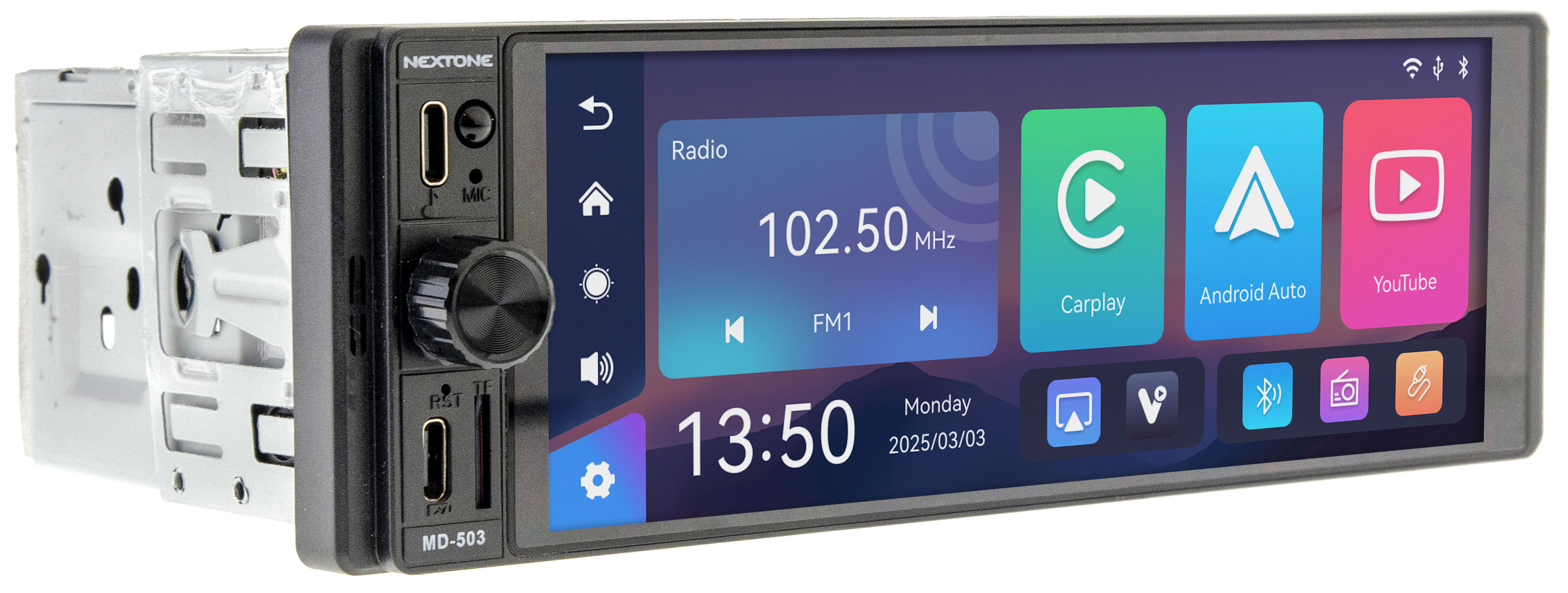 Nextone MD-503 - Автомагнитола 1DIN, CarPlay/Android Auto