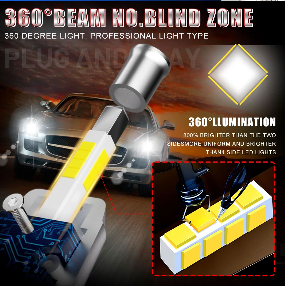 Міні 3D LED-лампи H1 для лінз і рефлектора - B-Power LED LM H1 CAN 6000K V2