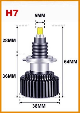 Габариты - B-Power LED SX H7 6000K 20000Lm