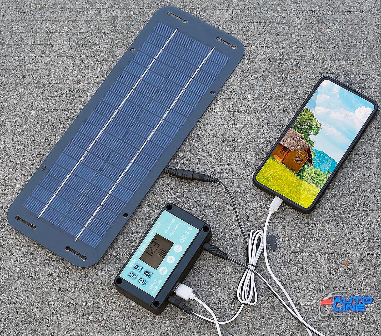 B-Power Solar Charger Kit 12-18V V1 With Controller 30A - портативний сонячний зарядний пристрій для автоакумулятора, телефонів та ноутбуків.