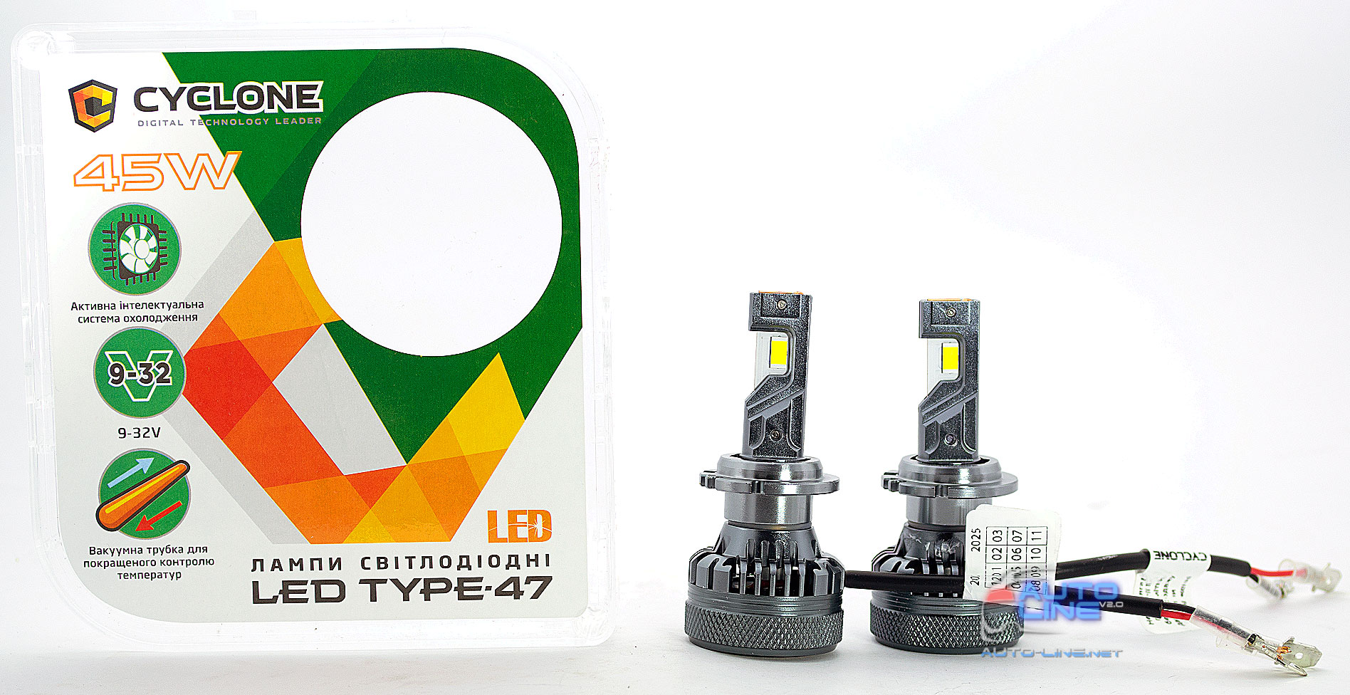 Потужні LED-лампи D2 (D2S) з обманкою 9-32 В 45 Вт 5500 K/9800 Lm — Cyclone LED D2 5500K type 47