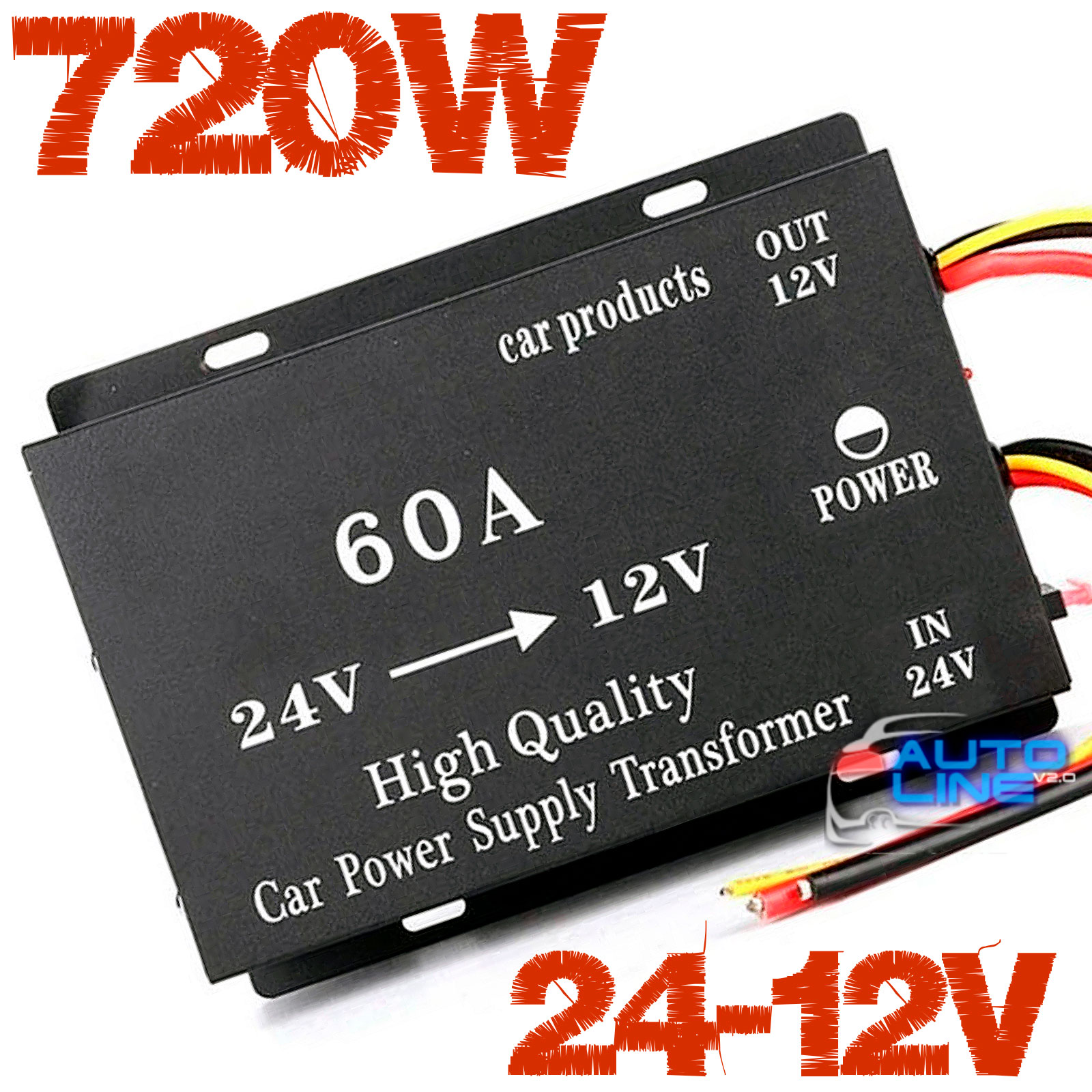 DC/DC 24V-12V 60A - профессиональный автомобильный понижающий преобразователь напряжения 24-12В 60A