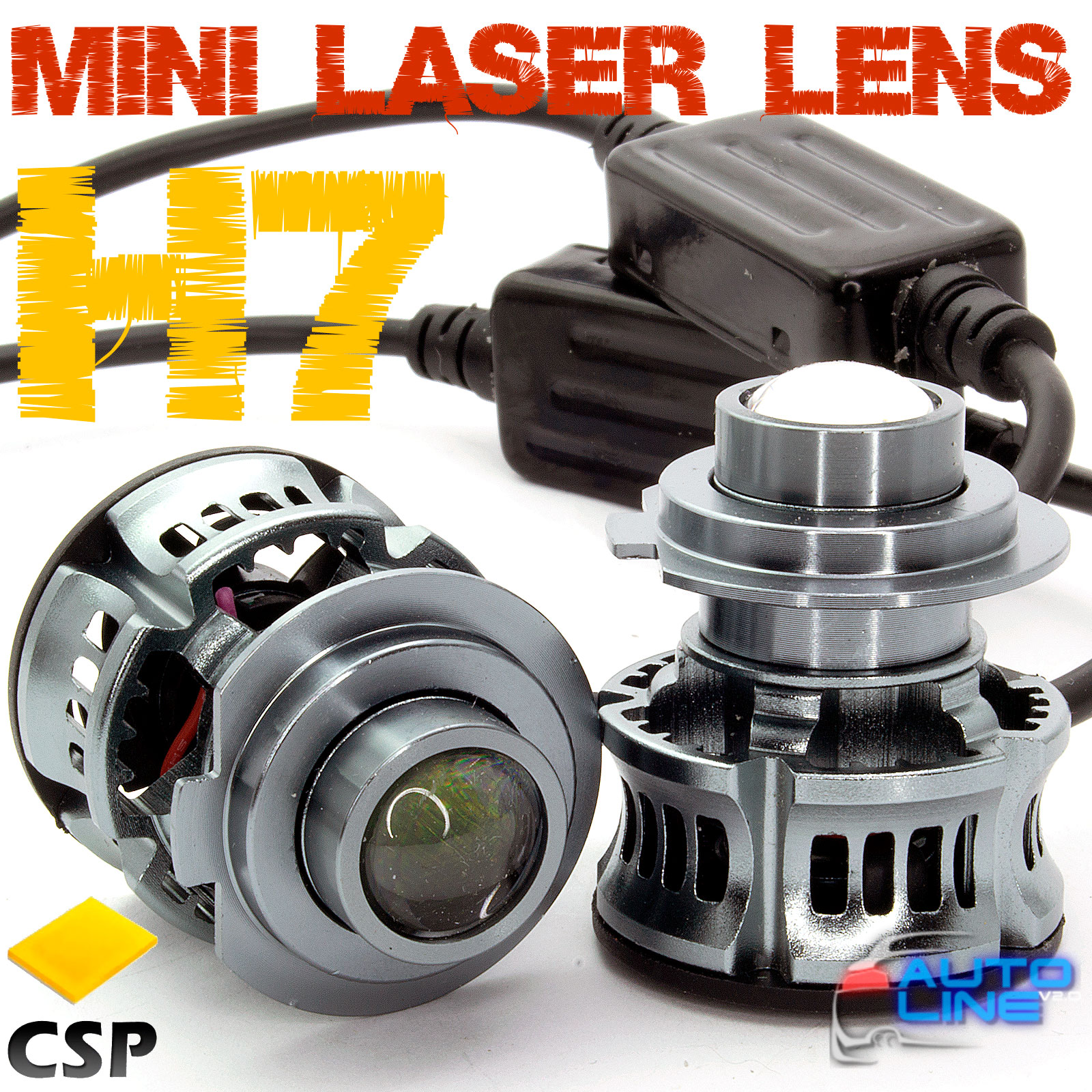 LED Mini Laser Lens H7 6000K Canbus v1 - светодиодные мини лазерные линзы H7 6000K, 50 Вт