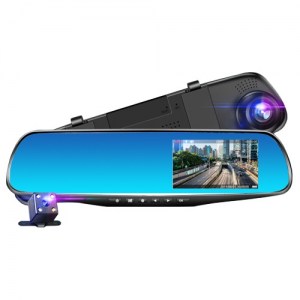Автомобильный видеорегистратор-зеркало L708/L-9004, LCD 3.5, 2 камеры, 1080P Full HD (L708/L-9004)