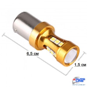 Габарит LED IDIAL 490 BA15S 15 leds 3030 SMD  with lens, Canbus, 280lm, 12-24V, 6000K( 2шт.)