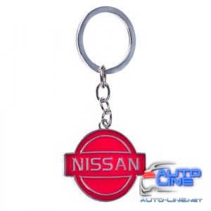 Брелок металлический цветной на цепочке NISSAN CN односторонний (металл цветн. CN)