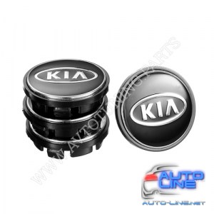 Заглушка колесного диска KIA 65x56 черный метал (50037)