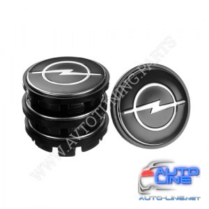 Заглушка колесного диска Opel 65x56 черный металл (50003)