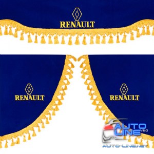 Шторки на лобовое +боковые стекла (Renault) синии