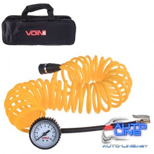 Шланг воздушный VOIN VP-104 спиральный 7,5м с манометром/дефлятор/сумка (VP-104)