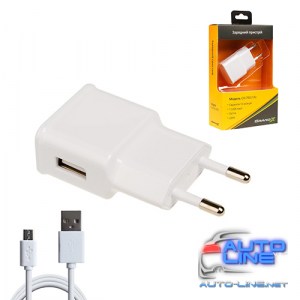 Зарядное устройство Grand-X CH-765UMW USB 5V 1A White с защитой от перегрузки + cable Micro USB (CH-765UMW)