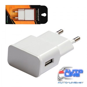 Зарядное устройство Grand-X CH-03W USB 5V 2,1A White с защитой от перегрузки (CH-03W)
