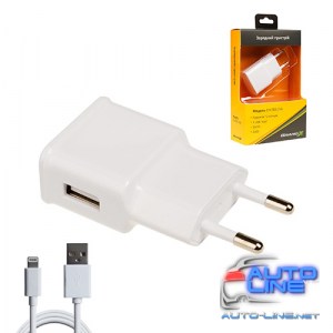 Зарядное устройство Grand-X CH765LTW USB 5V 1A White с защитой от перегрузки + cable USB-Lightning (CH-765LTW)