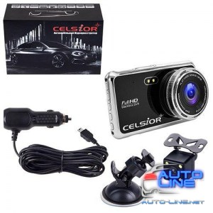 Автомобильный цифровой видеорегистратор CELSIOR DVR F805D FHD двухкамерный (DVR F805D FHD)