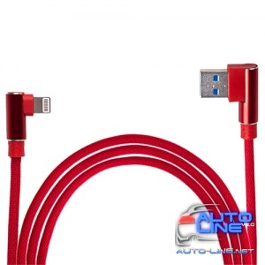 Кабель USB - Apple (Red) 90° ((100) Rd)