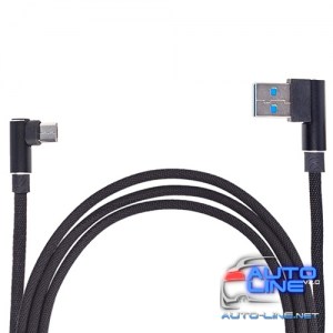 Кабель USB - Micro USB (Black) 90° ((400) Bk)