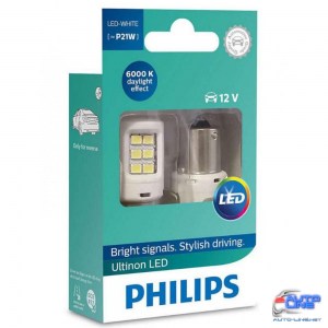 Габарит LED Philips Ultinon P21W 12V White 11498ULWX2 (2шт.)
