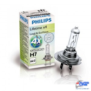 Лампа галогенная Philips H7 LongLife EcoVision, 1шт/картон 12972LLECOC1