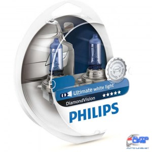 Лампа галогенная Philips H11 Diamond Vision, 5000K, 2шт/блистер 12362DVS2