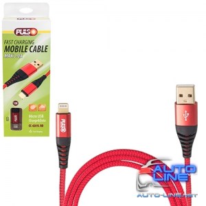 Кабель PULSO USB - Lightning 3А, 1m, red (быстрая зарядка/передача данных) (CC-4201L RD)