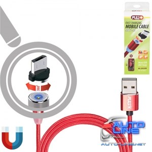 Кабель магнитный PULSO USB - Micro USB 2,4А, 1m, red (только зарядка) (MC-2301M RD)
