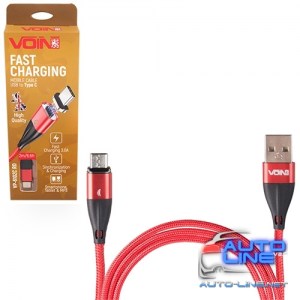 Кабель магнитный VOIN USB - Type C 3А, 2m, red (быстрая зарядка/передача данных) (VP-6102C RD)