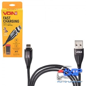 Кабель магнитный VOIN USB - Lightning 3А, 1m, black (быстрая зарядка/передача данных) (VL-6101L BK)