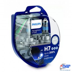 Лампа галогенная Philips H7 RacingVision GT200 +200% 55W 12V 12972RGTS2 (2 шт)